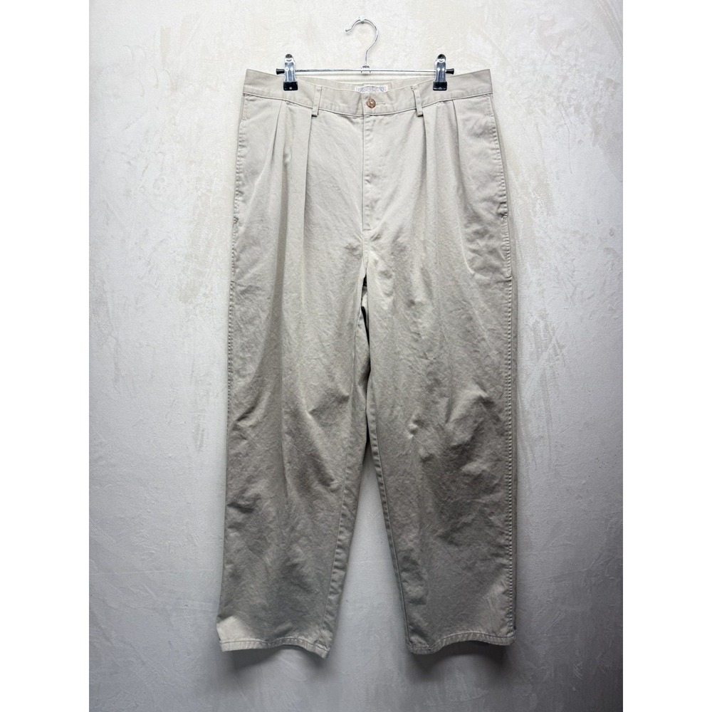 Vintage Abercrombie & Fitch Pants Mens 34x30 Pleated Khaki Loose Trousers 90s